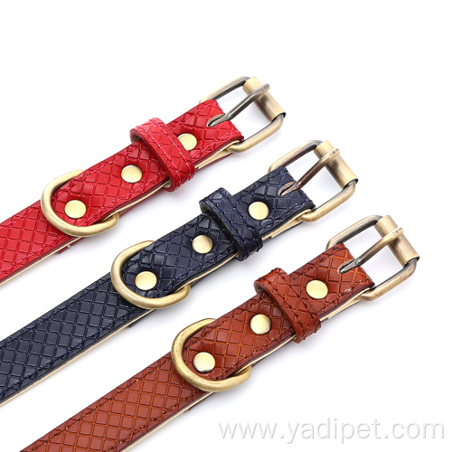 Padded Real Genuine Leather Dog Collar